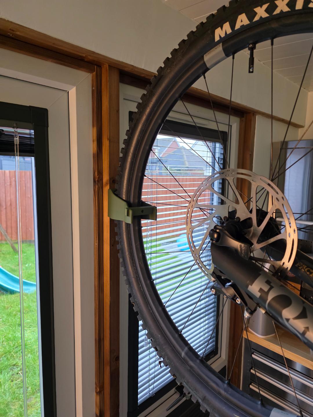 Vertical wall mount for mountain bike