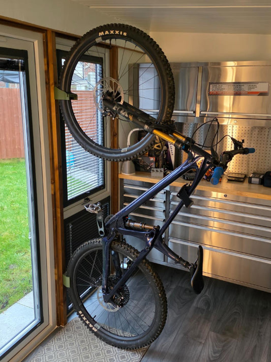 Vertical wall mount for mountain bike